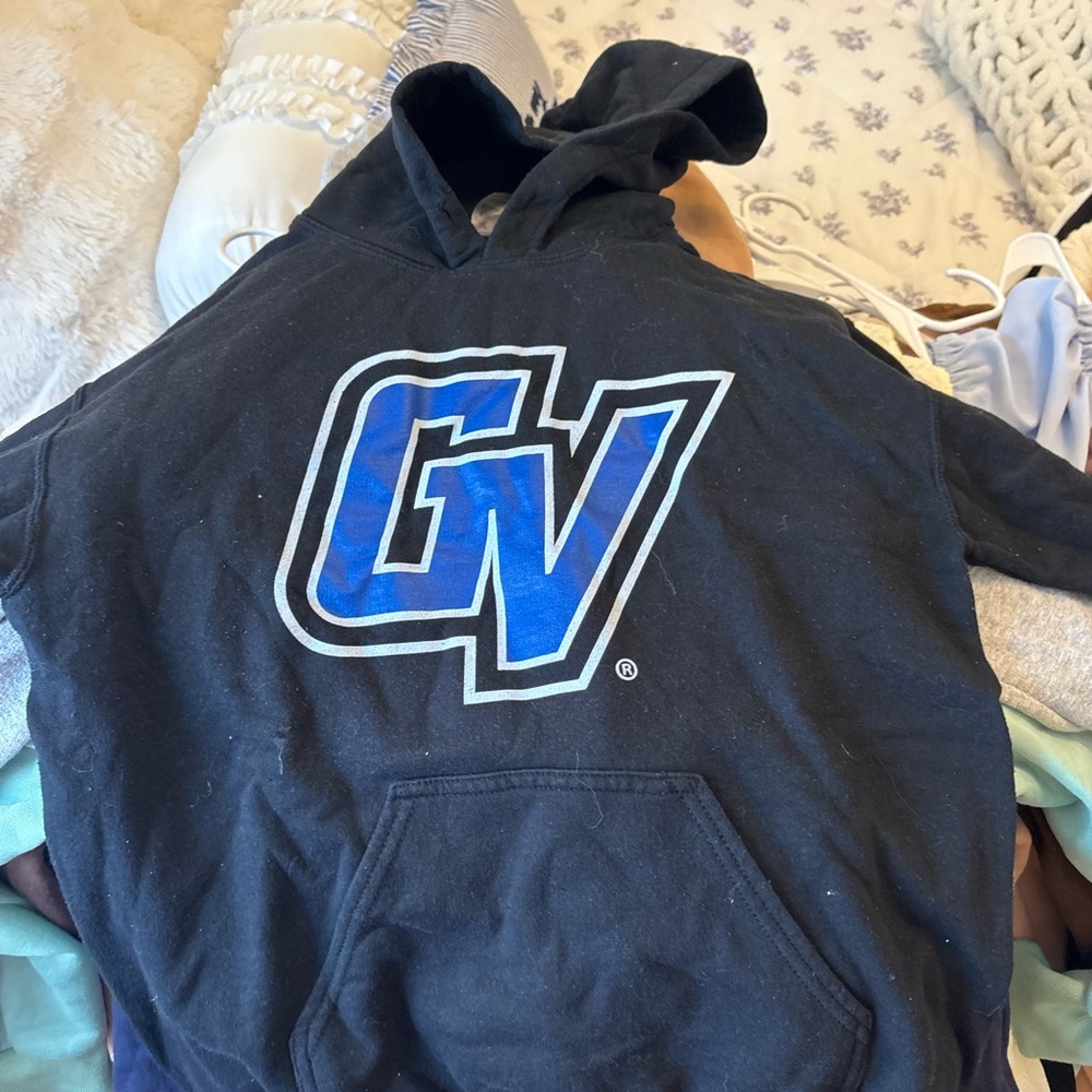 Black Hoodie with Blue GV Logo